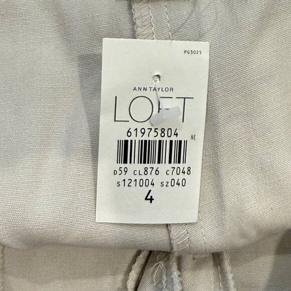 Ann Taylor Loft Marisa Cropped Pants Size 4 Beige Cotton Blend New Neutral - Picture 5 of 7